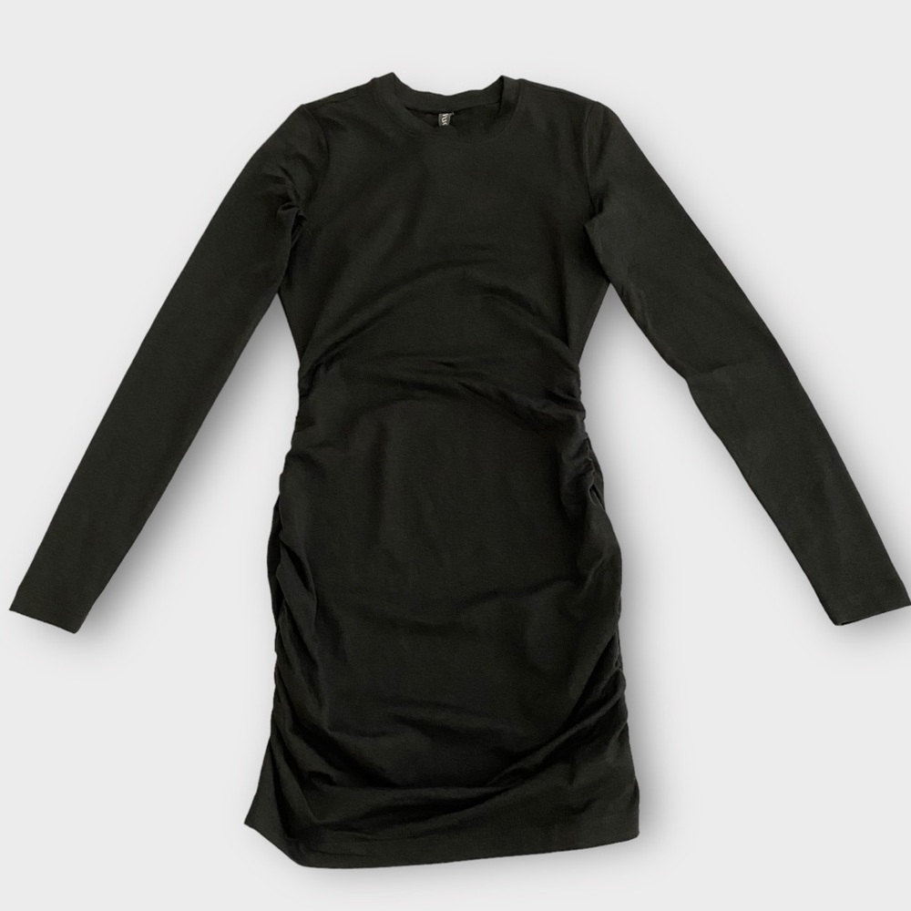 Vuori Women Long Sleeve Halo Essential Dress Size XS DreamKnit Black Heather NWT